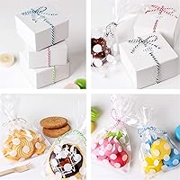 Vista 3 de 1 rollo de cuerda de algodón colorida de 0.079 in de 109 yardas, cuerda para panaderos, manualidades, envoltura de regalos, Navidad, boda, blanco