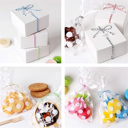 Miniatura 3 de 1 rollo de cuerda de algodón colorida de 0.079 in de 109 yardas, cuerda para panaderos, manualidades, envoltura de regalos, Navidad, boda,