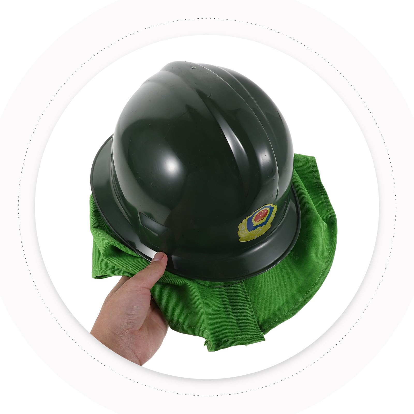 Chapeau de Pompier Adulte Vert Abs, Protection Impacts, Vision Claire
