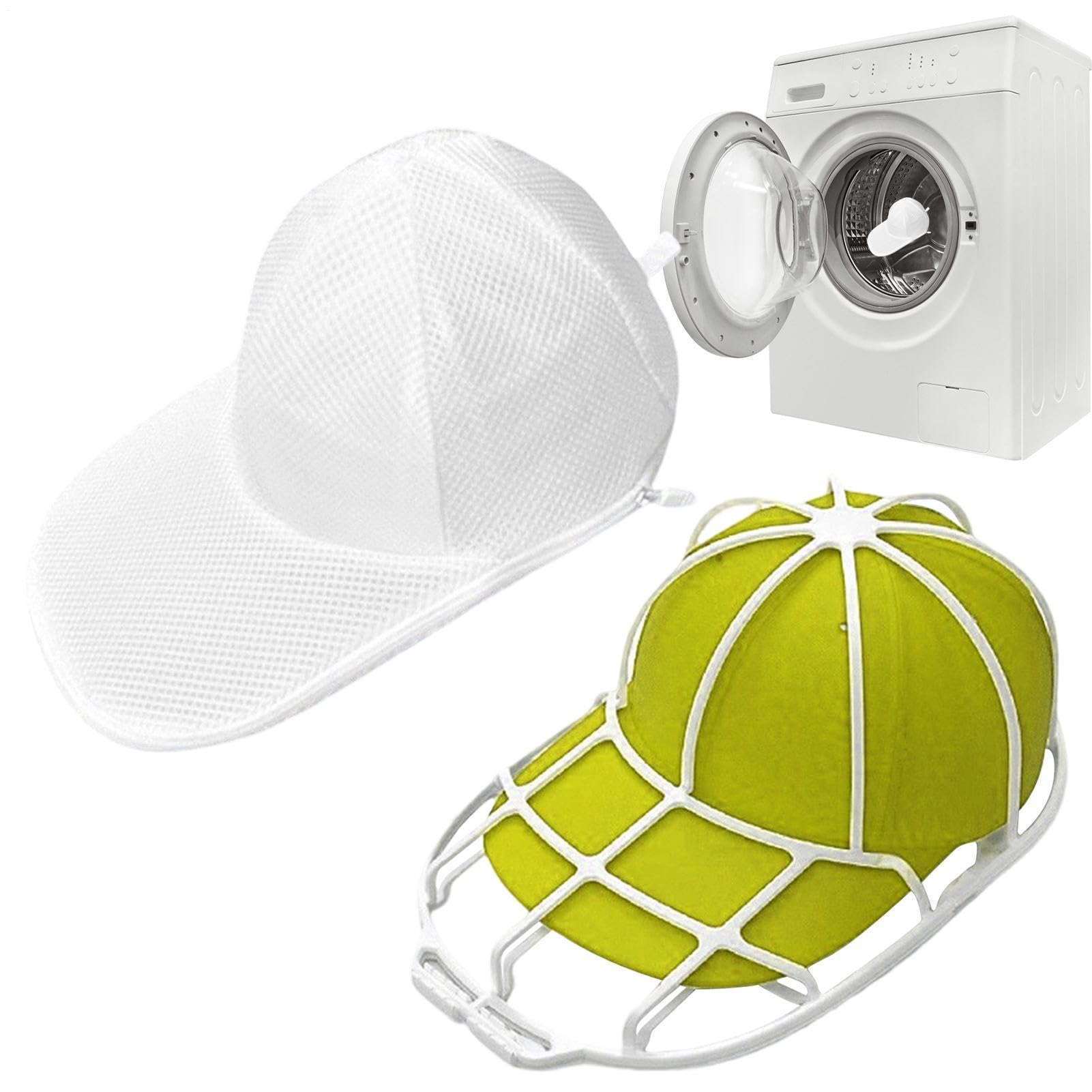 Protezione per cappellino per lavatrice – Supporto portaoggetti per copricapo | Gabbia di lavaggio per cappellino da baseball – per cappellini da baseball, e curve, copricapo, viaggi, prese