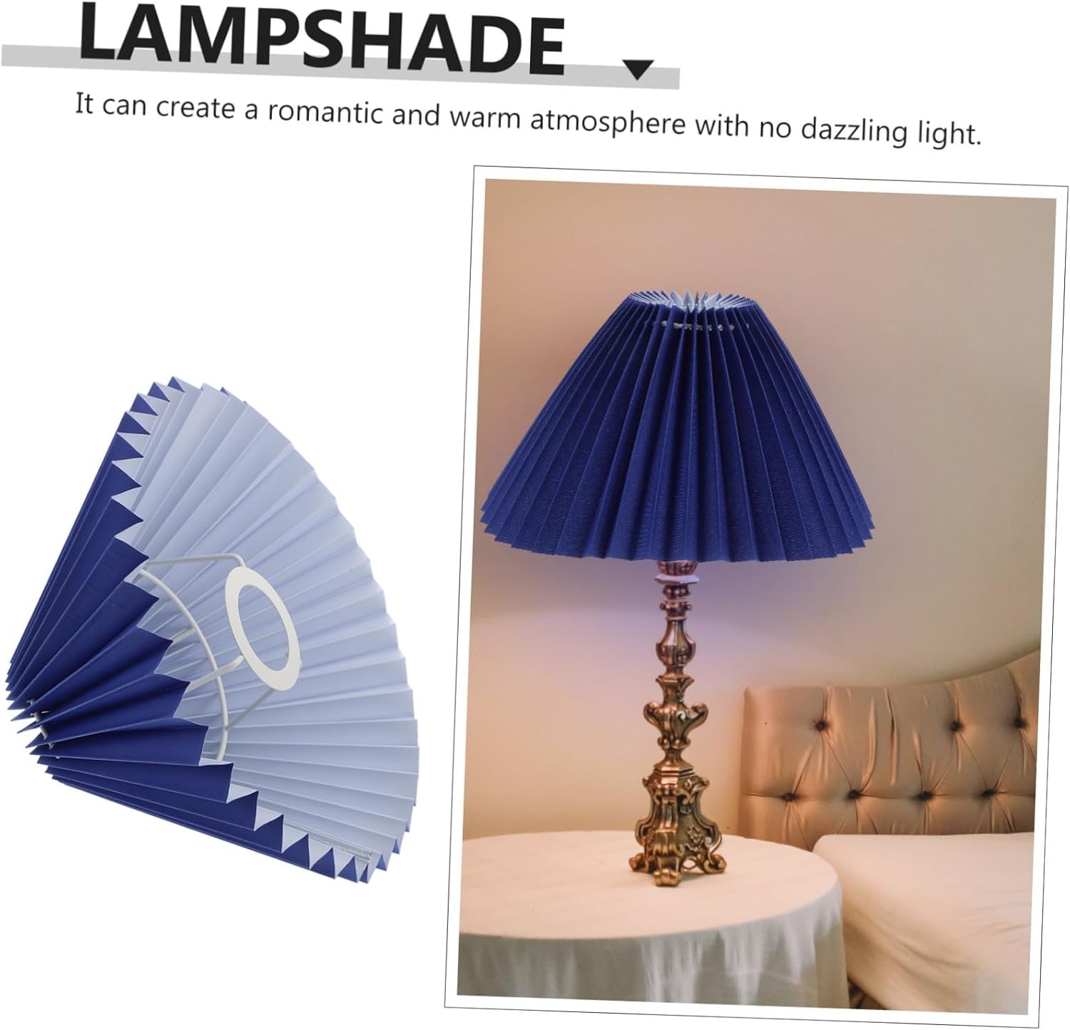 DOITOOL 3pcs Creative Pleated Lampshade for Table and Bedside Lamps and Elegant Light Cover for Home Decoration