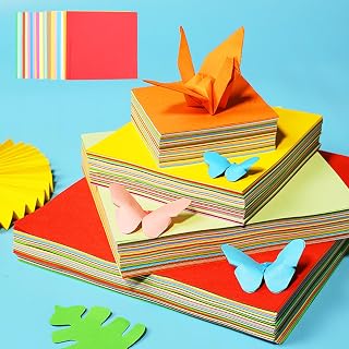 100 Sheets Origami Paper, 20 Colors Origami Paper 5x5, Double Sided Color 6" Square Oragami Paper for Scrapbook Decor, Folding Crafts Kids DIY School Arts Crafts