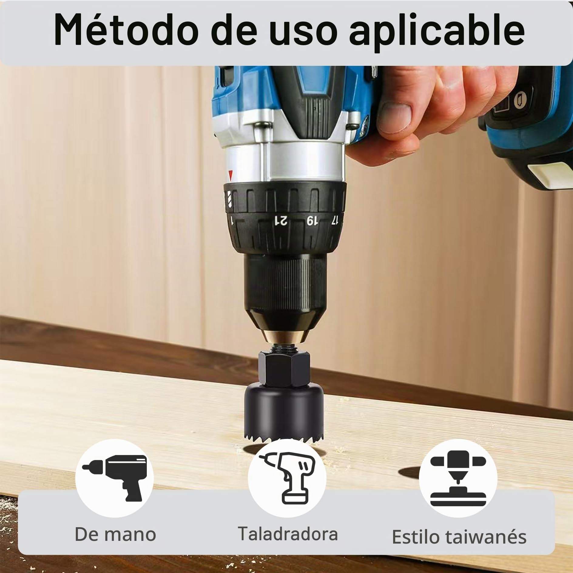 11 Piezas Sierras de Agujero en Acero al Carbono, 19-64 MM Serras Perfuradoras Acero al Carbono, Serras para Madera, Plástico y PVC con Estuche de Almacenamiento Portátil