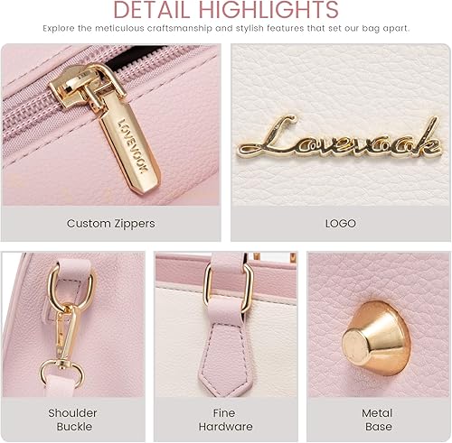 Miniatura 5 de LOVEVOOK Purses and Handbags for Women, Tote Shoulder Bag Satchel Black Purse and PU Leather Top Handle for ladies