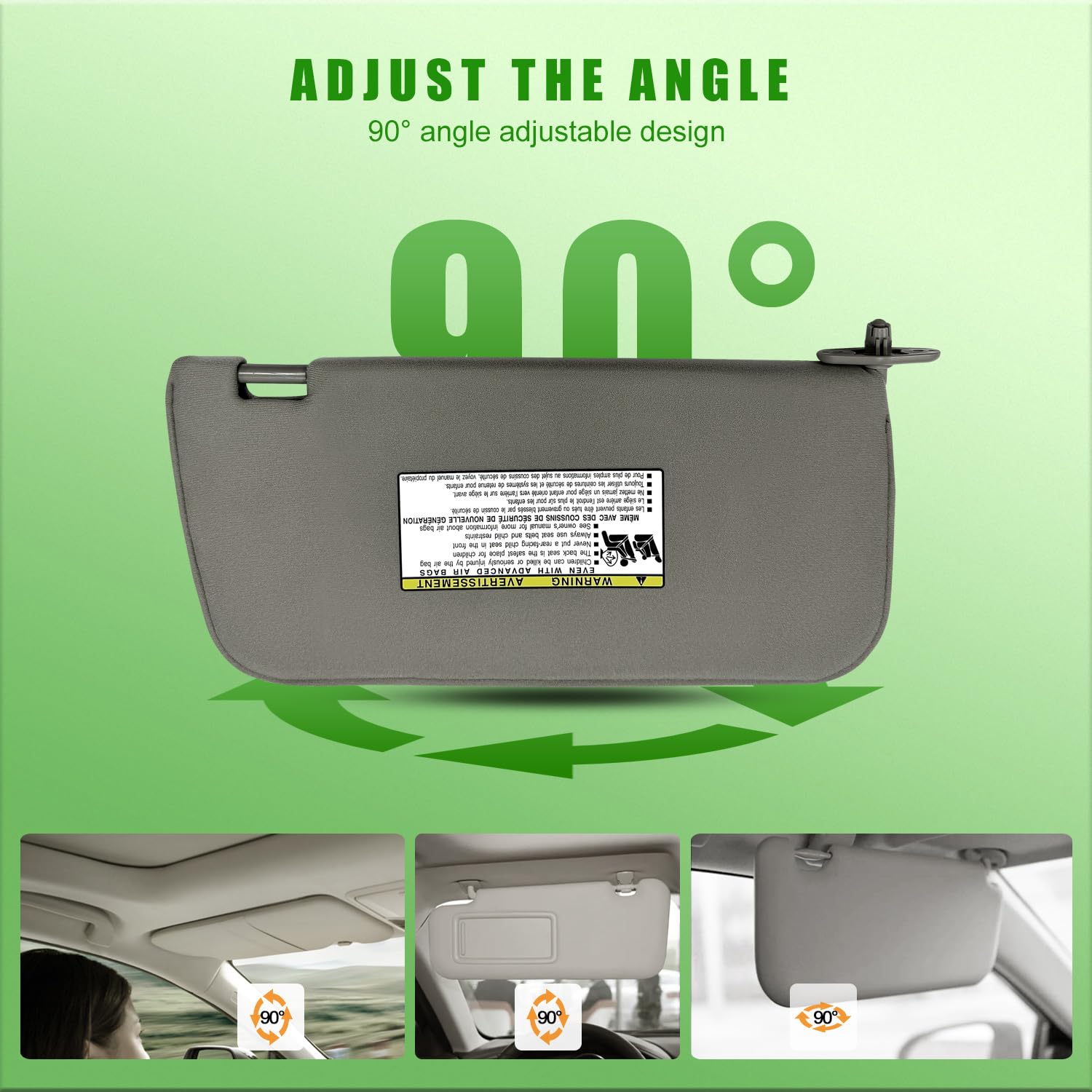 NHILES Driver Side Sun Visor Replacement For Nissan Frontier & Xterra 2000-2004, Gray