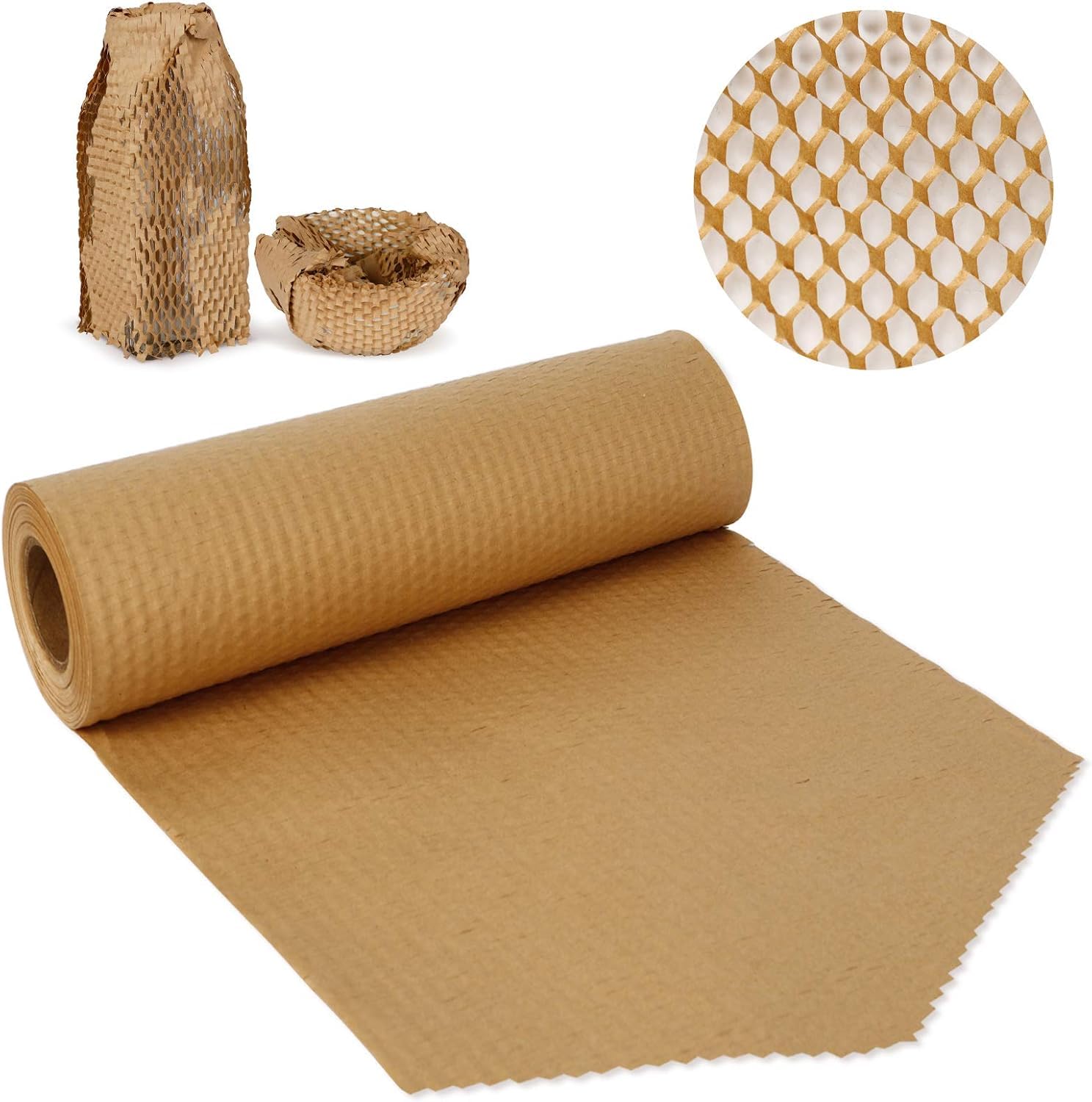 True-Ally 15"x100Meter Honeycomb Packing Brown Paper Wrap - Paper Bubble Wrap for Moving/Shipping/Packing 38CM x 328Feet Roll with 20 Fragile Stickers - Expandable upto 150M (Brown - 15"x100M) (B0CWD5SB98) Amazon Price History, Amazon Price Tracker
