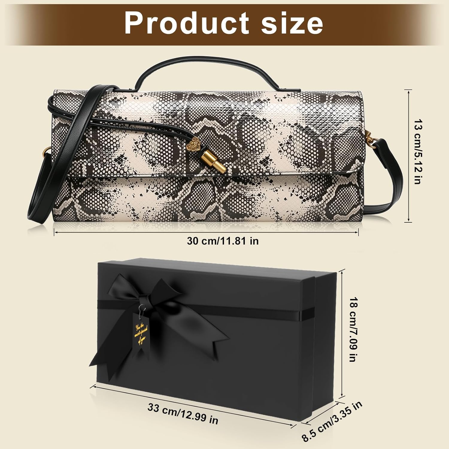 Women's Crossbody Handbags，Fashion Snakeskin Pattern Clutch Handbag, Evening Bag Shoulder Bag - Image 6
