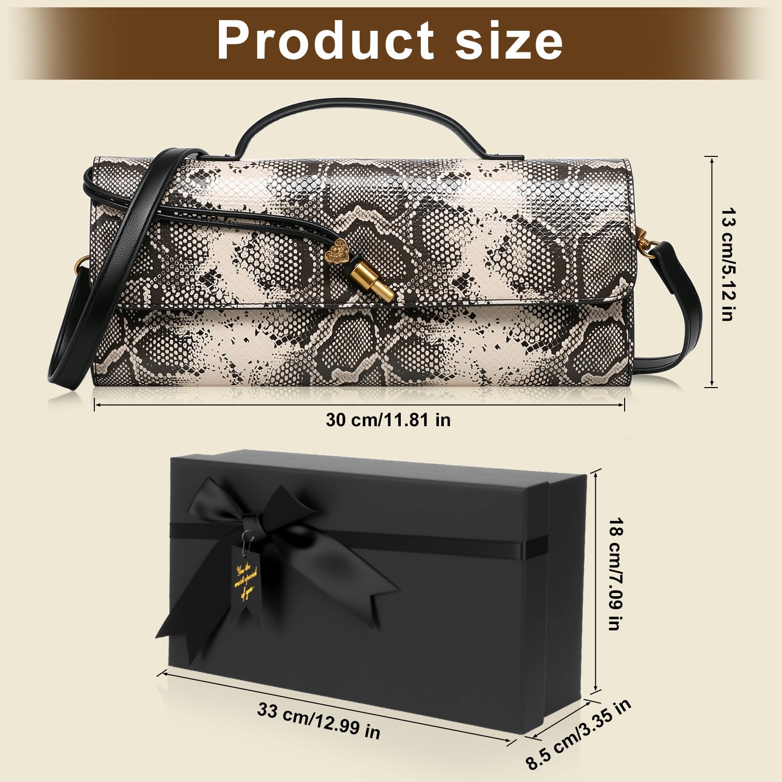 Bolso de mano de piel de serpiente, bolso cruzado de noche, bolso de hombro formal para mujer, snake print, Piel de serpiente