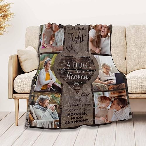 Miniatura 5 de MyPupSocks Manta de Abrazo de Memoria Personalizada para Condolencias, Regalo de Duelo Personalizado para Papá Mamá Seres Queridos en Duelo, Manta