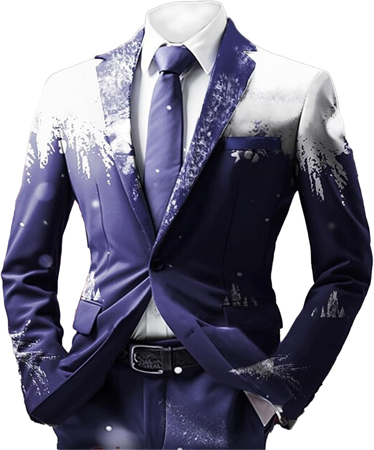 Generisch Kerstjas voor heren, kerstblazer, lange mouwen, 3D