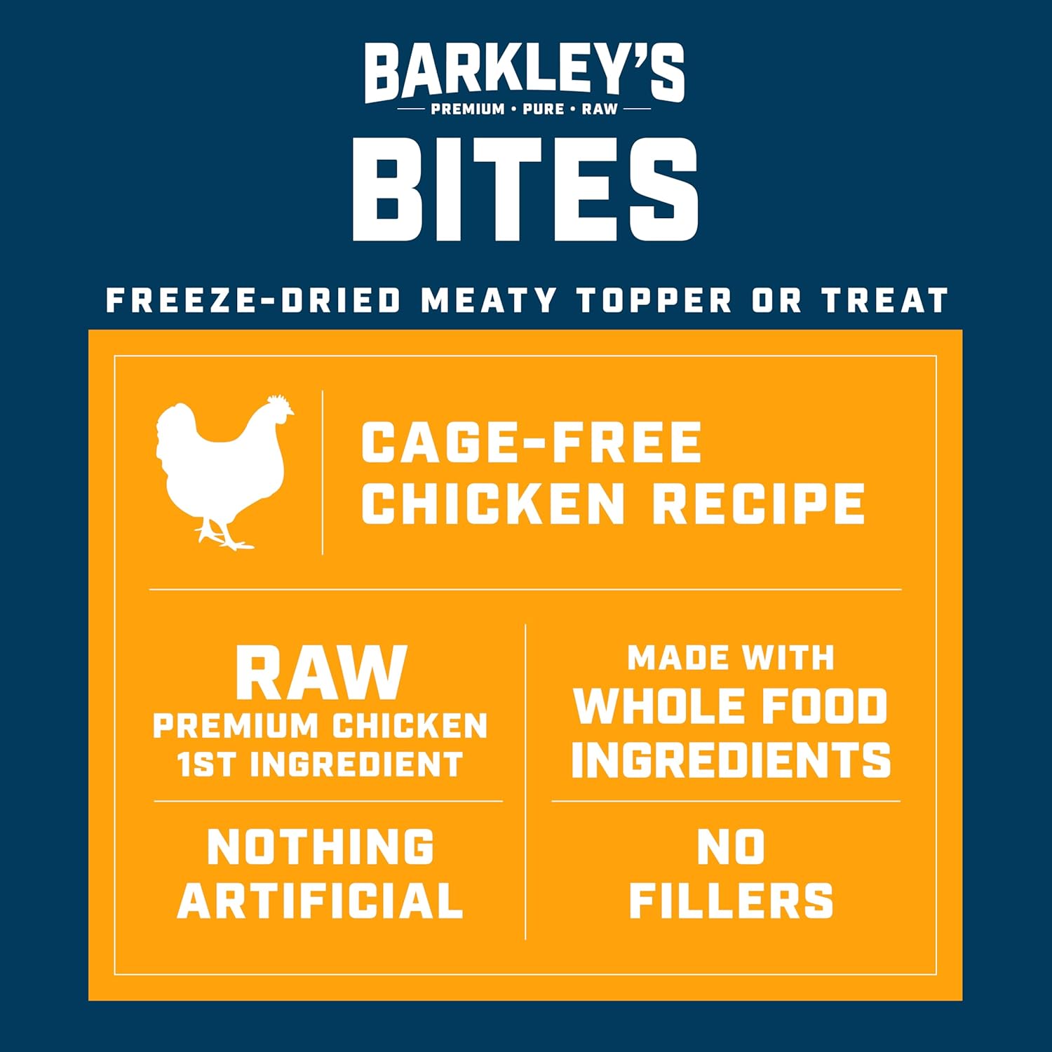 Barkley’s Bag Chicken Bites, Freeze Dried Dog Treats & Food Topper, Made with Chicken and Brown Rice, Small Bite-Sized Pieces for Training Rewards, for All Dog Breeds, Ages & Sizes, 4 Oz Bag (3 Pack)
