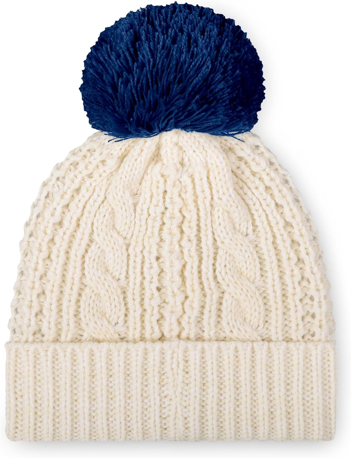 FOCO Seattle Seahawks NFL Super Bowl LX Champions Primary Logo White Cable Knit Pom Beanie