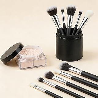 Juego de 15 brochas de maquillaje con cubo de...