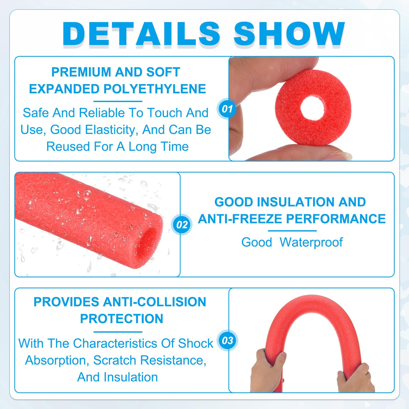 PATIKIL 2 Pcs Pipe Insulation Foam Tube - Image 3