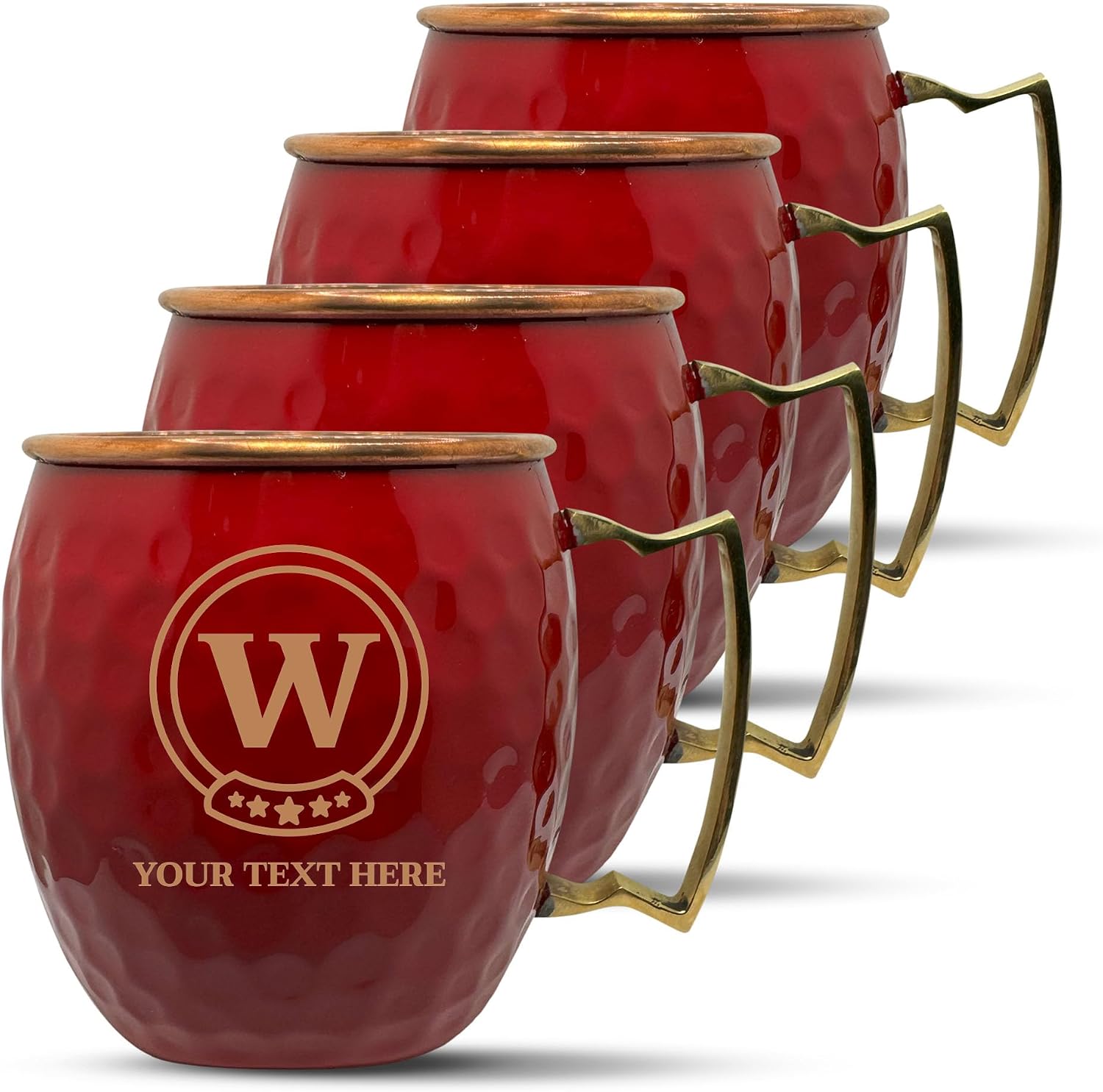 Custom Copper Moscow Mule with Hammered Painted Finish - Engraved Bar Style 100% Copper Cup with Personalized Achievement Frame Monogram Gamer Themed Engraving, Brass Handle | 18 oz, Black