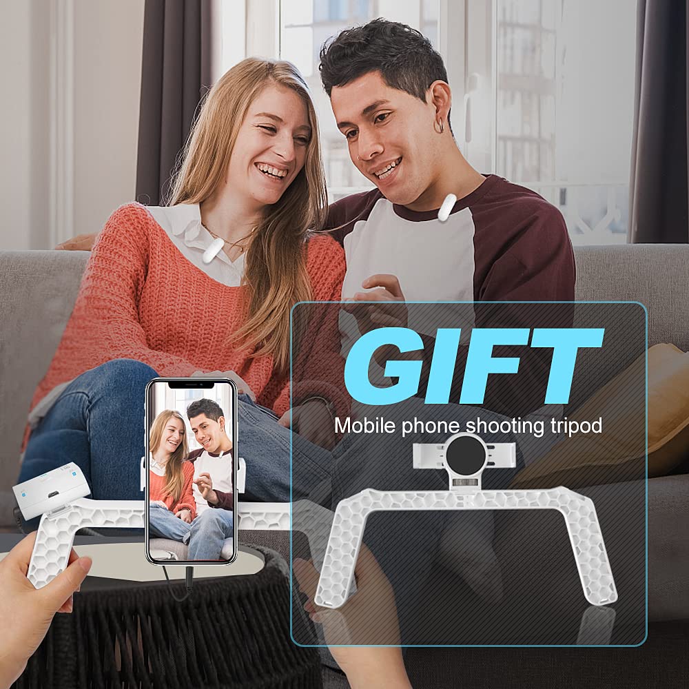 LENSGO 318C II Micrófono Lavalier inalámbrico Dual de 2,4 GHz para cámara DSLR/SLR Videocámara Teléfono Micrófono de Solapa Recargable para grabación de Video Entrevista TikTok Youtube Live Stream -B