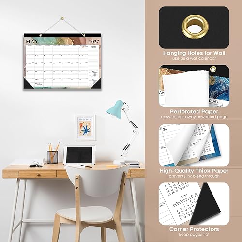 Miniatura 24 de Calendario de escritorio 2025-2026, calendario de 18 meses hasta diciembre de 2026 – Calendario mensual grande de 17 x 12 pulgadas de A-Vintage