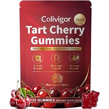 Tart Cherry Gummies | 120 Gummies | 1000mg Tart Cherry Extract with Celery Seed, Ginger, Reishi Mushroom & Quercetin | Sugar Free | Antioxidant Supplement