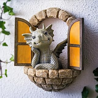 Garden Dragon Figures, Decorative Animal Figures, Garden Statue, Decorative Handmade Ornament, Weatherproof, Garden Dragon Figures, Dragon Sculpture, Indoor and Outdoor Use