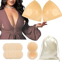 Double-Sided Sticky Bra Lift Inserts | Lightly Padded Push-Up Adhesive Bra for Large Bust | Reusable & Invisible Insert Pads