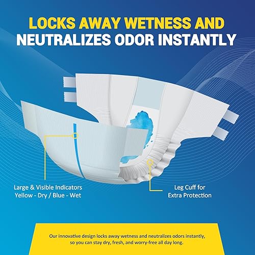 Miniatura 4 de MED PRIDE Calzoncillos para adultos de máxima absorción para incontinencia con pestañas reabrochables XXXL, paquete de 8  Pañales para adultos ultra