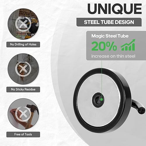 Vista 271 de Neosmuk Ganchos magnéticos resistentes, imanes fuertes con gancho para refrigerador, ganchos industriales súper resistentes de neodimio para colgar