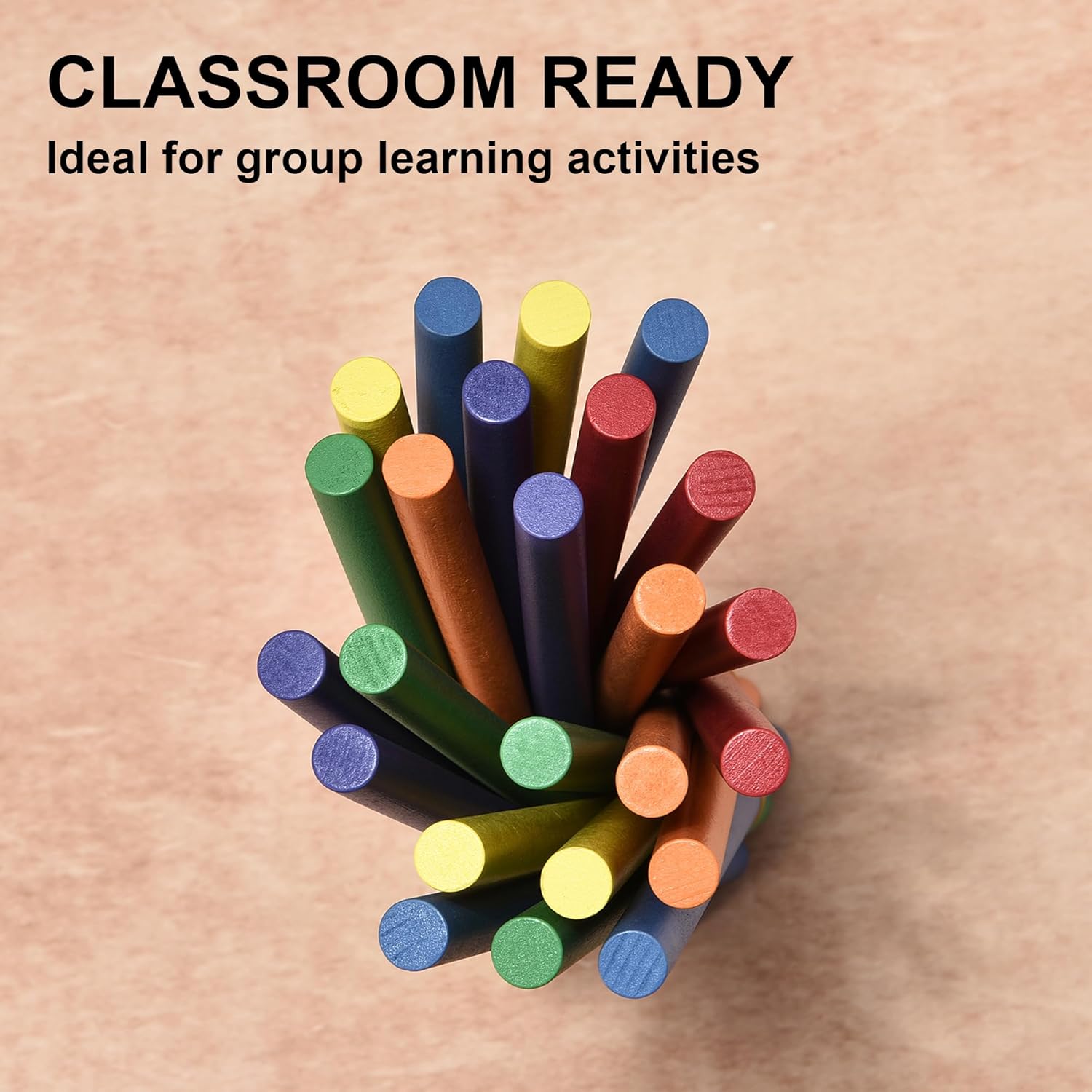 60 Pieces Rhythm Sticks for Kids Bulk, 12 Inch Wood Lummi Sticks Music Classroom Percussion Instruments, 6 Colors