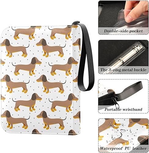 Miniatura 4 de C Card Binder 4 Pocket Trading Card Holder Book with 50 Sleeves Display Storage Carrying Case Fits 400 Cards 3 Rings Trading Card Storage for Game