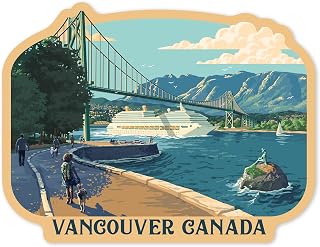 Die Cut Sticker Vancouver, Canada, Lions Gate Bridge, Vinyl Sticker, (Waterproof Decal for Cars, Water Bottles, Laptops, Coolers), Small