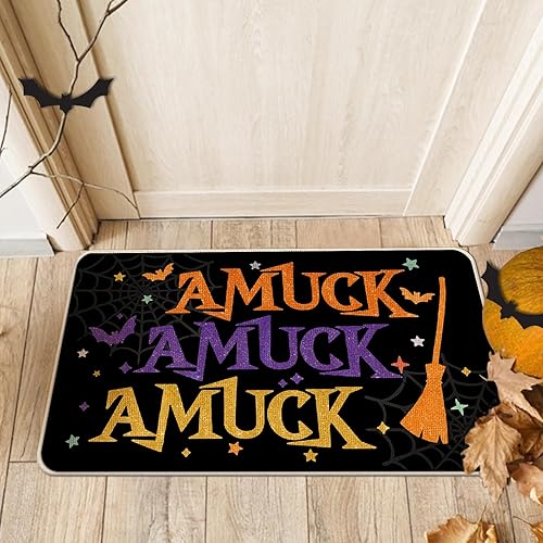 Miniatura 6 de Juego de 2 alfombras de cocina para niños de Halloween I Smell, Amuck Sanderson Sisters, decoración navideña, escoba Hocus Pocus, divertida alfombra