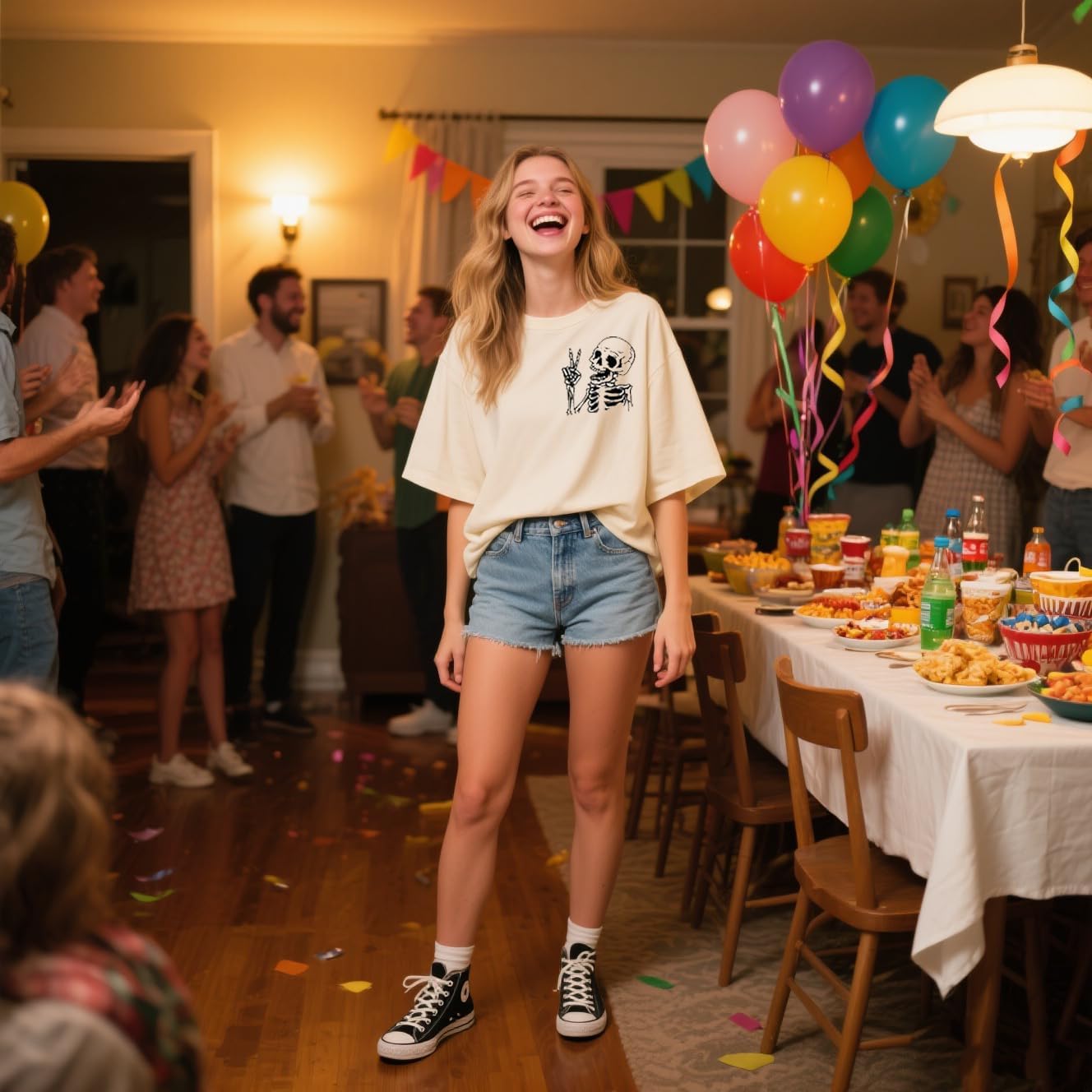 Fiscrat Have The Day You Deserve Shirt Oversized Tshirts for Women Motivational Skeleton Tshirt Positive Graphic Tees - Image 4