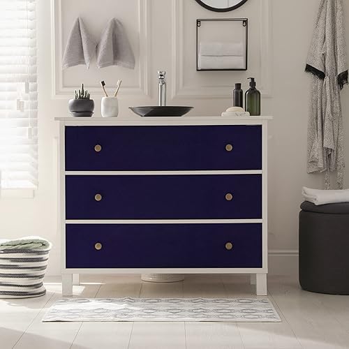 Miniatura 4 de CHIHUT Forro de terciopelo autoadhesivo azul oscuro para cajones de joyas, aparador, papel tapiz de terciopelo para despegar y pegar, forro de