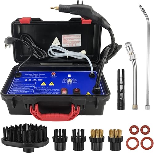 Limpiador de vapor de alta presión de 1700 W, vaporizador de mano sin tanque con modos de agua caliente y fría para detalles del hogar y auto