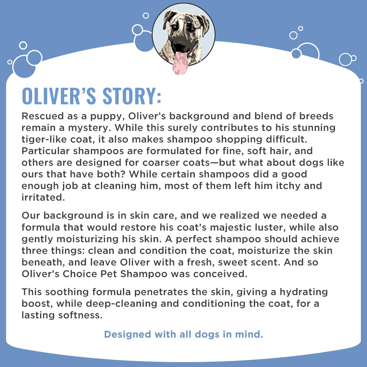 Dog Shampoo with Oatmeal and Aloe. Shea Butter for Smelly Dogs, Dry Itchy Skin, Puppy Shampoo, and Sensitive Skin by Oliver's Choice 14 oz : Pet Supplies