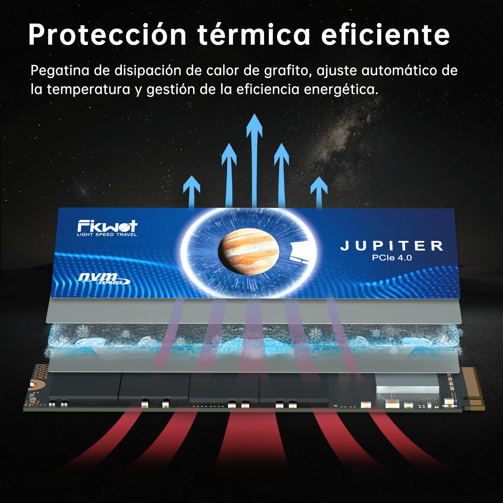 Fikwot FX991 SSD 500GB PCIe Gen4 NVMe M.2 2280, Disco Interno, hasta 6300 MB/s de Lectura, Compatible con Ordenador Portátil y de Sobremesa & Consolas de Juegos Portátiles