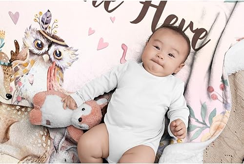 Miniatura 352 de Manta personalizada con diseño de jirafa y elefante, manta de franela suave, acogedora y ligera con nombre para sofá, cama, sofá, regalo, unisex