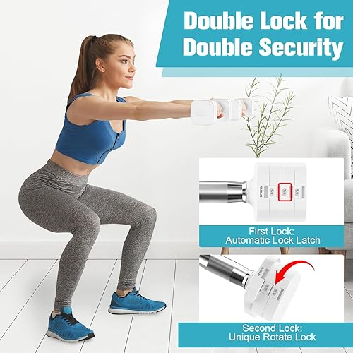 Miniatura 3 de Juego de mancuernas ajustables de 22 libras, mancuernas de peso ajustable con 4 niveles de 4.4 libras, 6.6 libras, 8.8 libras, 11 libras, juegos de