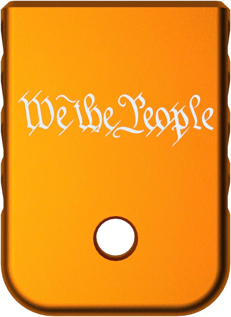 Magazine Base Plate for Glock Gen 1-5 - Copper (Angle Serrations) We The People Graphic - Fits 9mm .40 Cal .357 Sig 45 Gap