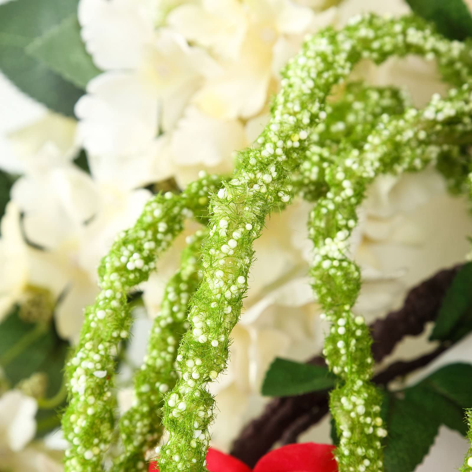 Tableclothsfactory 2 Pack | 36” Green Amaranthus Artificial Flower Stem with Ivy Leaves for Centerpieces Wedding Decoration