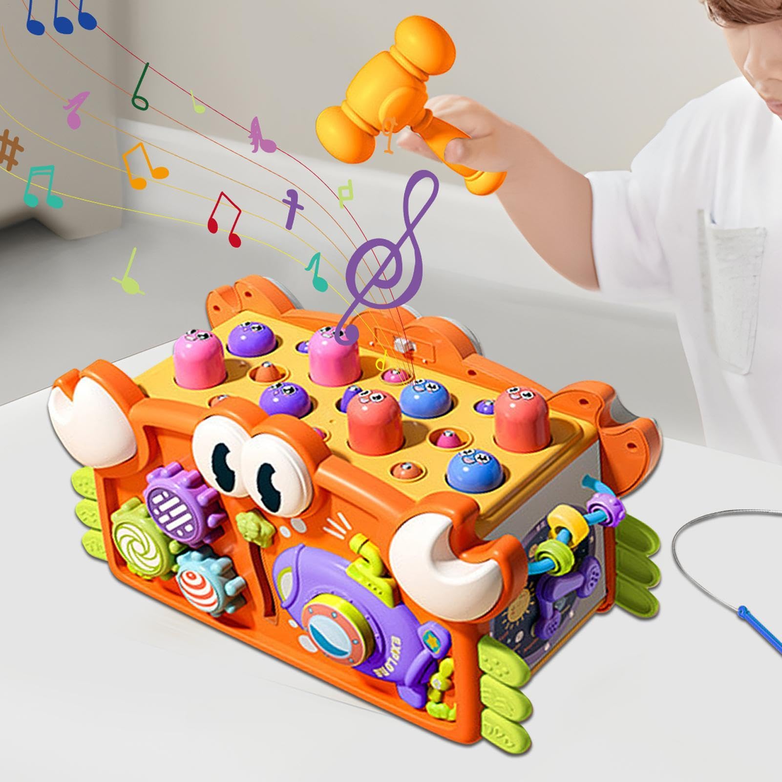 Cubo di apprendimento delle attività, cubo di attività Giocattolo per | Provazioni di sensoriale per bambini, giocattoli per lo sviluppo multiuso per bambini di età compresa t