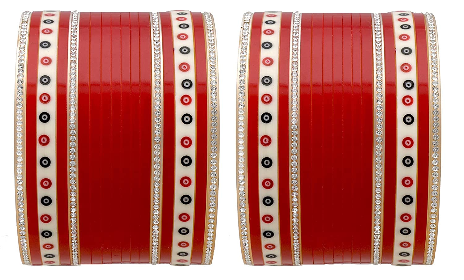 T4 Jewels Acrylic Gold Plated & Cubic Zirconia Chuda Set For Women & Girls_Red_2.10 (B0C3MWWRQX) Amazon Price History, Amazon Price Tracker