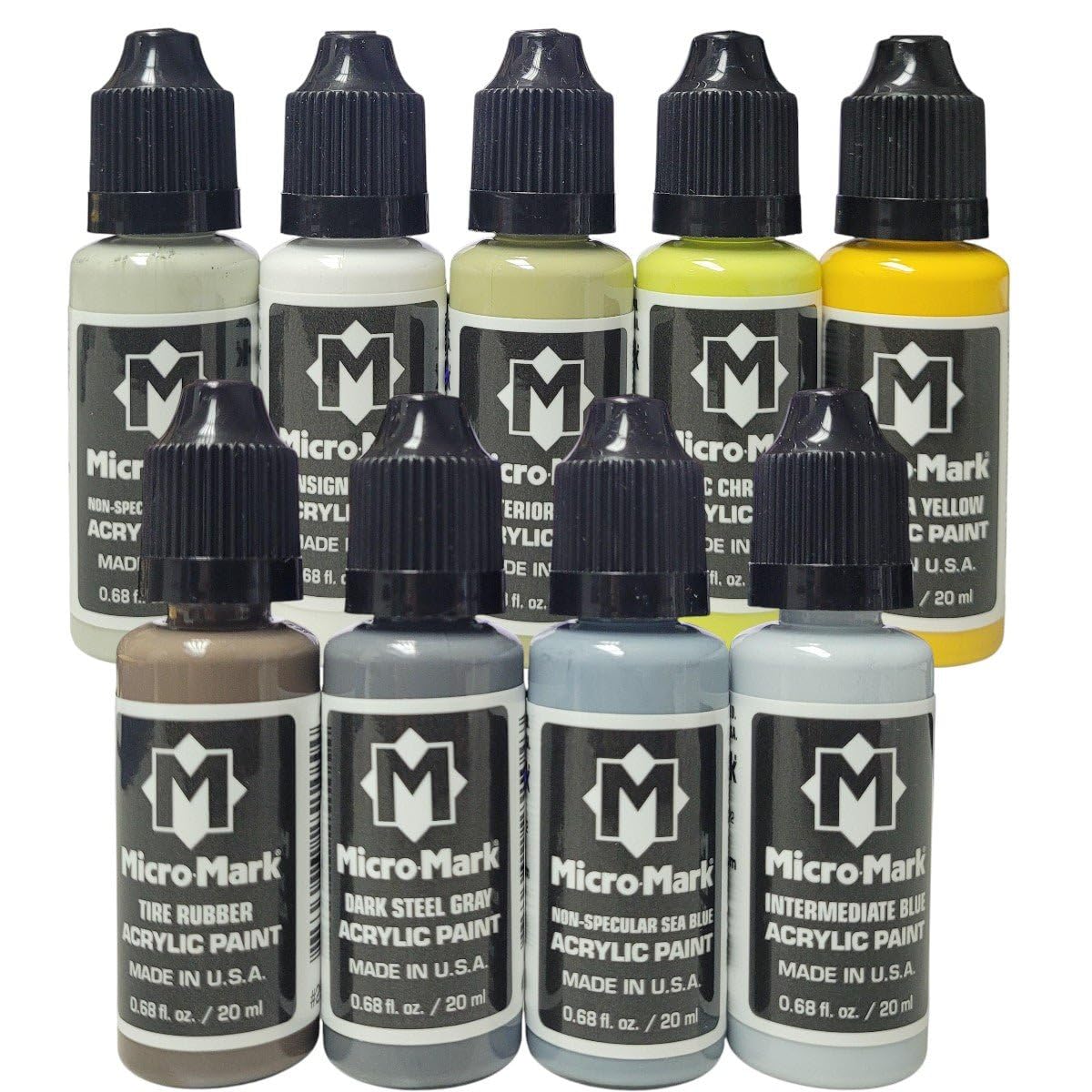 MicroMark USAAF Pacific WW2 Essential Acrylic Paint Set, 9 Colors, Made in USA, Military…