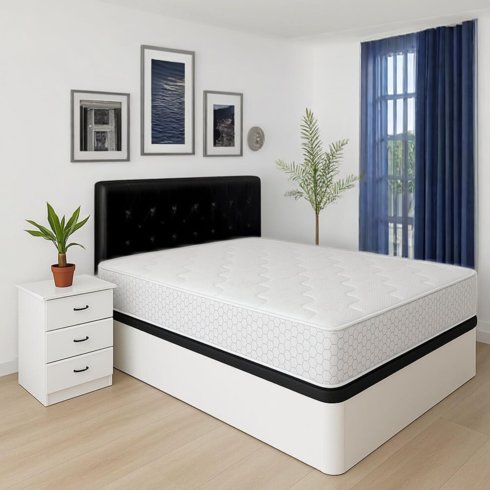 Colchón Viscoelástico | Multicapa | Grosor 24cm | Firmeza Media Alta | Dolores de Espalda | Doble Cara | Transpirable | Antiácaros (90x190, 24, Medio-Alto, Centímetros)