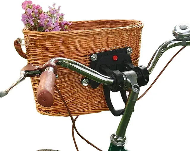 Panier en osier tressé pour guidon vélo - Jatour pour femme