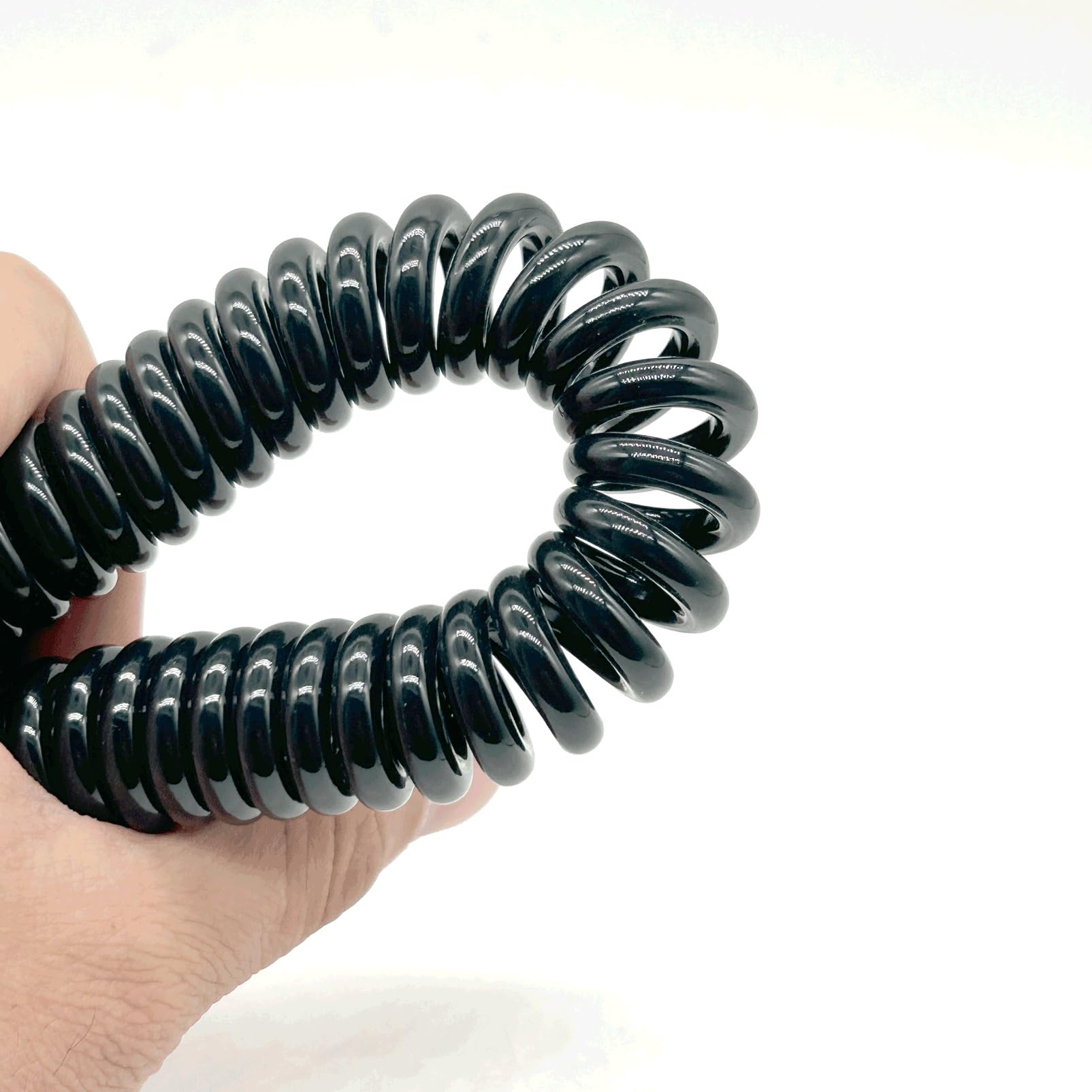Câble spiralé torsadé à 4 conducteurs de 0,4 mm², en polyuréthane, résistant à la traction, connexion électrique, câbles connectés mécaniquement rétractable Cordon(Straight 7.5 meters)