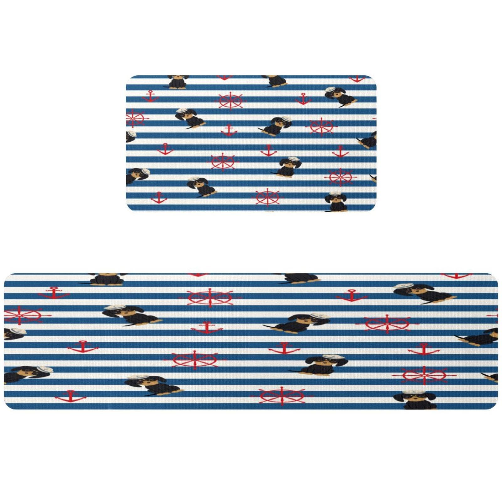 Tapis de cuisine nautique à roues d'ancrage lot de 2 tapis lavables absorbants