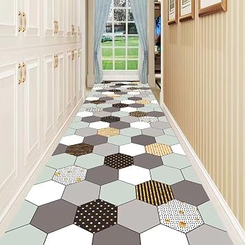 Runner Rugs Indoor Outdoor Hallway Runner Rubber Backing Non-Slip Carpet Washable Area Rugs Custom Sizes for Entryway Kitchen Bathroom Laundry Room Balcony Patio A 40x120 cm