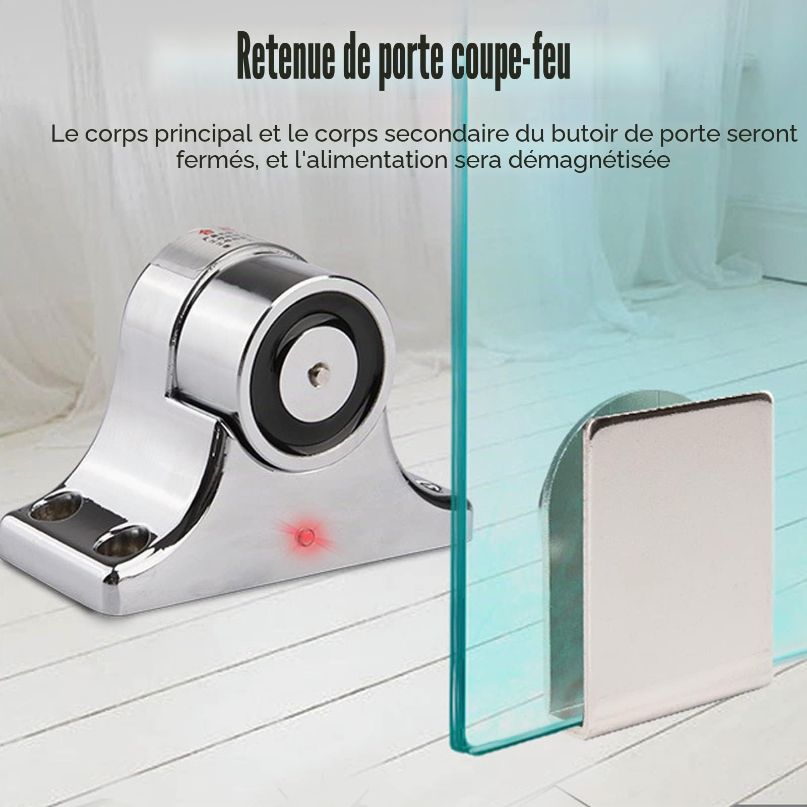 Serrure électromagnétique 55 kg, Contrôle d'accès pour Porte, Support de Sécurité Magnétique Haute Résistance avec Fixation Solide
