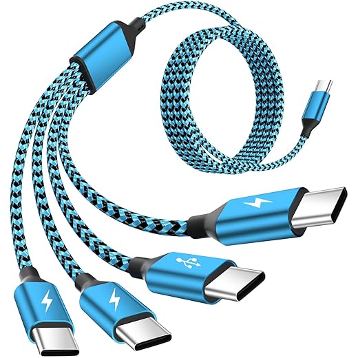 5' Braided USB-C 4-in-1 Charging Cord w/Data Transfer - $9.99