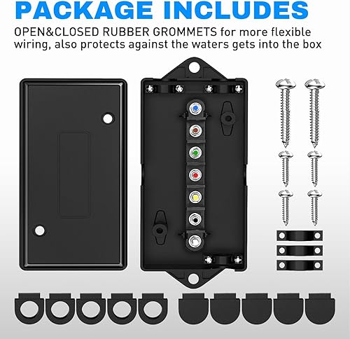 Miniatura 5 de Nilight - Cable conector reforzado de 7 vías para trailer con caja de derivación de 7 salidas de 8 pies de largo apto para remolques motorizados